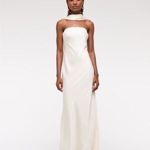 Abercrombie & Fitch White Strapless Maxi Gown